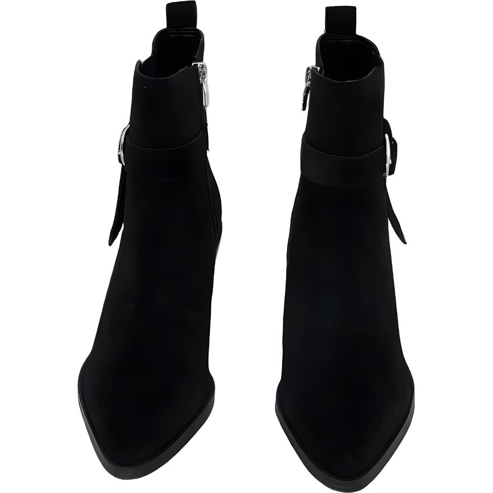 Nine West Lemone Black Suede Block Heel Ankle Booties Women's US 7M - Picture 5 of 6